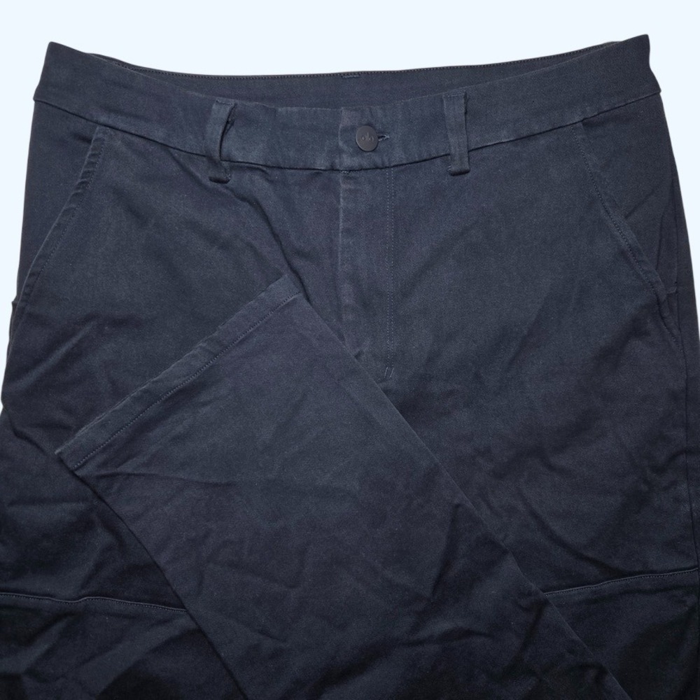 Alo Yoga Edition Sueded Pant Navy Blue Mens Size 33R Stretch Chino Trousers